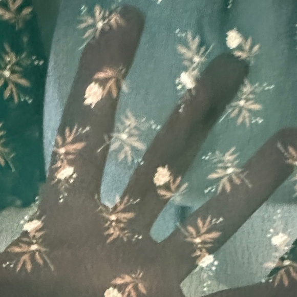 Zara Dark Green Floral Blouse - Picture 2 of 5